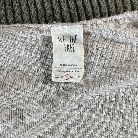 Free People We The Free Sun Dial Tee Top Sand Combo Small Bohemian Oversized - Picture 12 of 16